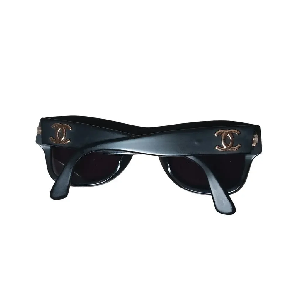 Chanel Sunglasses 02462 90405 Black CC Logo Italy w Box Authentic Designer